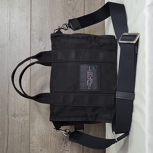 Marc Jacobs The Tote Bag Black Canvas Crossbody Bag - Picture 3 of 13